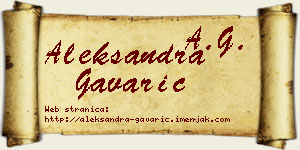 Aleksandra Gavarić vizit kartica